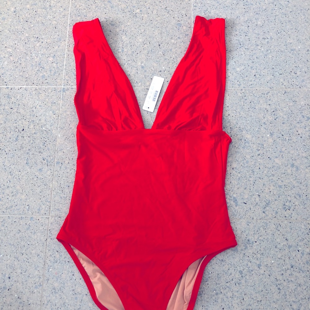 J Crew Plunge neck one piece swimsuit Long Torso